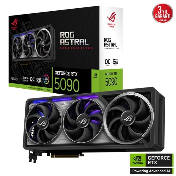 ASUS 32GB ROG ASTRAL RTX5090-O32G GAMING GDDR7 512bit HDMI DP PCIe 5.0 425.088 TL **Sepete Özel**