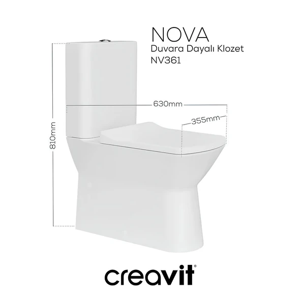 Creavit Nova Kanalsız Beyaz Duvara Sıfır Klozet Takımı NV361, Creavit Lara Yavaş Kapak 5,0 ( 2 ) 11.135 TL **Sepete Özel**