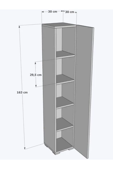 IRMAK DÜNYASI Irmak Mobilya Tek Kapaklı 5 Raflı Çok Amaçlı Banyo Mutfak Kiler Dolabı Tek Kapılı Dolap 2.739 TL **Sepete Özel**