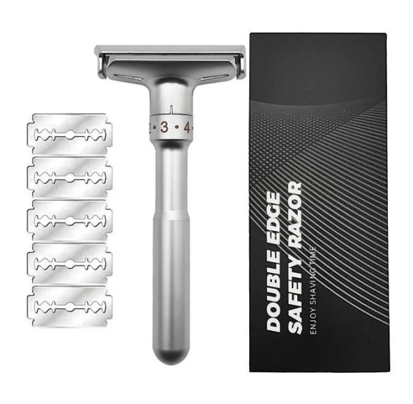 Valkyrie Metal Ayarlanabilir Manuel Geleneksel Tıraş Aleti Makinası 5 Jilet 6 Kademe Gümüş 4,2 (9)